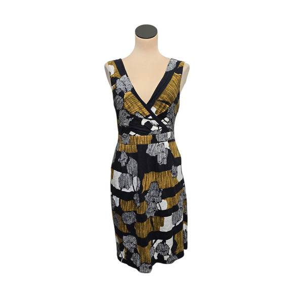 Deletta Anthropologie Dress Womens Small Abstract Sleeveless V Neck Wrap Mini - Picture 1 of 10